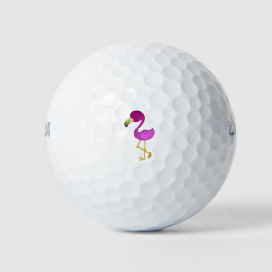 Waterverf Flamingo Golfballen (Voorkant)
