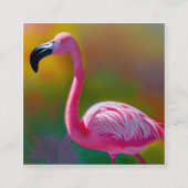 Waterverf Flamingo Graphic Vierkante Visitekaartje (Voorkant)