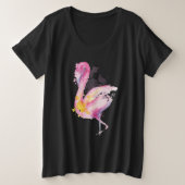 Waterverf Flamingo Grote Maat T-shirt (Design voorkant)