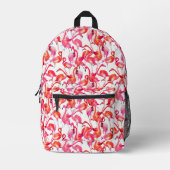 Waterverf Flamingo in Waterverven Bedrukte Rugzak (Voorkant)