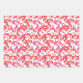 Waterverf Flamingo in Waterverven Inpakpapier Vel (Voorkant)