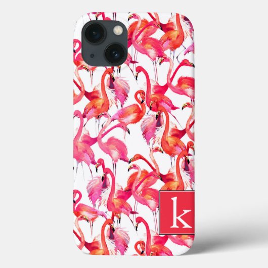 Waterverf flamingo in Waterverven | Jouw namen toe Case-Mate iPhone Case (Achterkant)