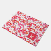 Waterverf flamingo in Waterverven | Jouw namen toe Deurmat (Schuin)