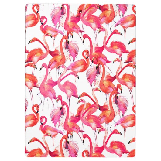 Waterverf flamingo in Waterverven | Jouw namen toe Klembord (Achterkant)