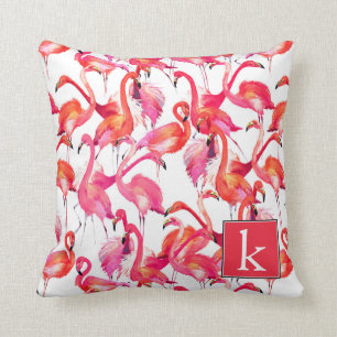 Waterverf flamingo in Waterverven   Jouw namen toe Kussen