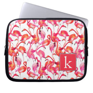 Waterverf flamingo in Waterverven   Jouw namen toe Laptop Sleeve