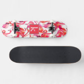 Waterverf flamingo in Waterverven | Jouw namen toe Persoonlijk Skateboard (Horizontaal)