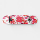 Waterverf flamingo in Waterverven | Jouw namen toe Persoonlijk Skateboard (Horizontaal)