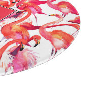 Waterverf flamingo in Waterverven | Jouw namen toe Snijplank (Hoek)