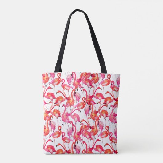 Waterverf flamingo in Waterverven | Jouw namen toe Tote Bag (Achterkant)