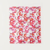 Waterverf flamingo in Waterverven Wandkleed (Voorkant)