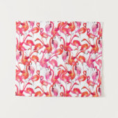 Waterverf flamingo in Waterverven Wandkleed (Voorkant (horizontaal))