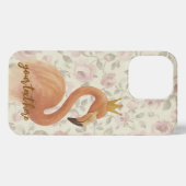Waterverf Flamingo iPhone Hoesje met Gouden Kroon iPhone 13 Pro Hoesje (Achterkant horizontaal)