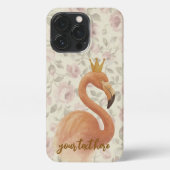 Waterverf Flamingo iPhone Hoesje met Gouden Kroon iPhone 13 Pro Hoesje (Achterkant)