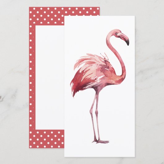 Waterverf Flamingo Kaart (Voorkant / Achterkant)