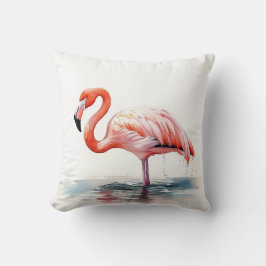 Waterverf Flamingo Kussen