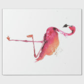 Waterverf Flamingo Liefhebbers | Grappige Flamingo Cadeaupapier (Vlak)