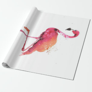 Waterverf Flamingo Liefhebbers Grappige Flamingo Cadeaupapier