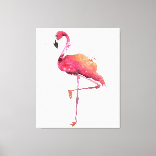 Waterverf Flamingo Liefhebbers | Grappige Flamingo Canvas Afdruk (Voorkant)