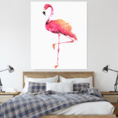 Waterverf Flamingo Liefhebbers | Grappige Flamingo Canvas Afdruk (Insitu (Slaapkamer))