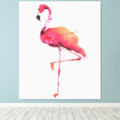 Waterverf Flamingo Liefhebbers | Grappige Flamingo Canvas Afdruk (Insitu (Houten vloer))