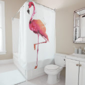 Waterverf Flamingo Lovers | Funny Flamingo Lovers Douchegordijn (In situ)