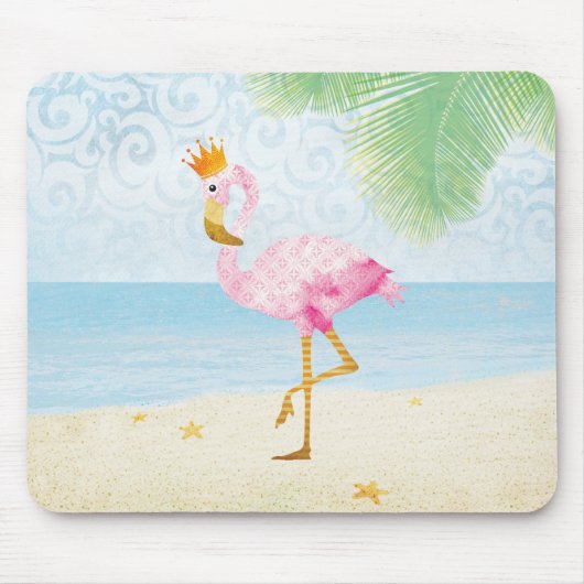 Waterverf Flamingo met Royal Crown Muismat (Voorkant)