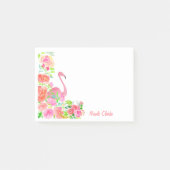 Waterverf Flamingo met Rozen gepersonaliseerd Post-it® Notes (Voorkant)