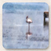 Waterverf Flamingo Onderzetter (Voorkant)