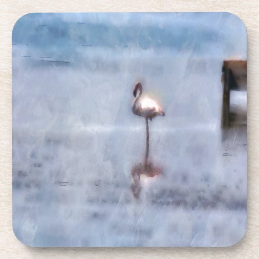 Waterverf Flamingo Onderzetter (Voorkant)