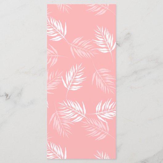 Waterverf Flamingo & Palmbladeren Bruiloft Menu (Achterkant)