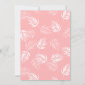 Waterverf Flamingo & Palmbladeren Tropische bruilo Kaart (Achterkant)