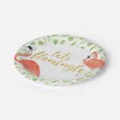Waterverf Flamingo Party Paper Borden Papieren Bordje (Gekanteld)