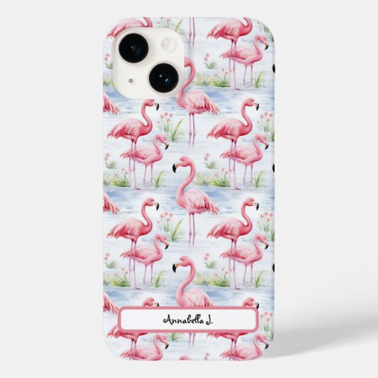 Waterverf Flamingo patroon Case-Mate iPhone Case (Achterkant)
