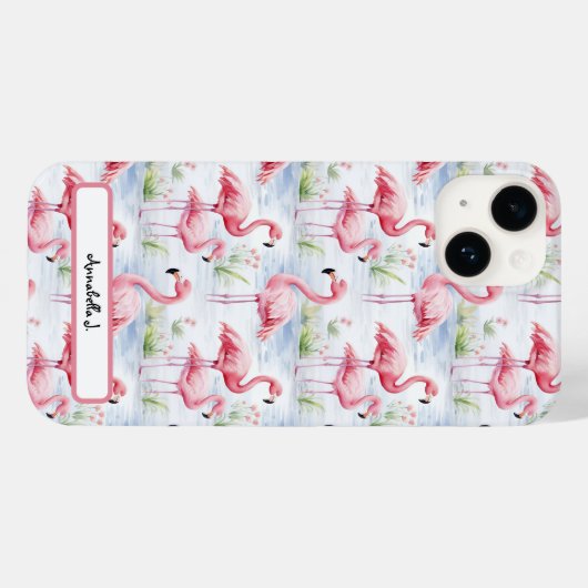 Waterverf Flamingo patroon Case-Mate iPhone Case (Achterkant (horizontaal))