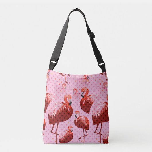 Waterverf Flamingo patroon Crossbody Tas (Voorkant)