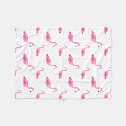 Waterverf Flamingo patroon Fleece Deken (Voorkant (Horizontaal))
