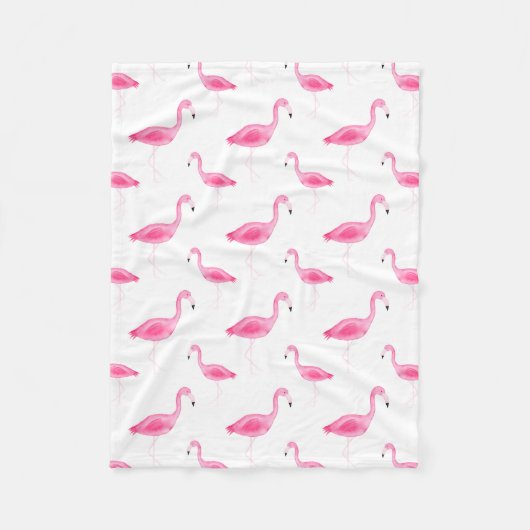 Waterverf Flamingo patroon Fleece Deken (Voorkant)