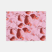 Waterverf Flamingo patroon Fleece Deken (Voorkant (Horizontaal))