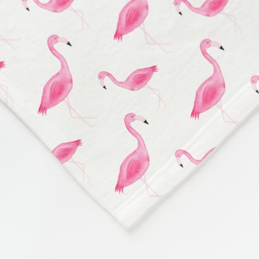 Waterverf Flamingo patroon gepersonaliseerd monogr Fleece Deken (Hoek)