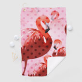 Waterverf Flamingo patroon Golfhanddoek (Insitu)