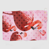 Waterverf Flamingo patroon Golfhanddoek (Horizontaal)