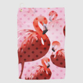 Waterverf Flamingo patroon Golfhanddoek (Voorkant)