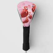 Waterverf Flamingo patroon Golfheadcover (Voorkant)