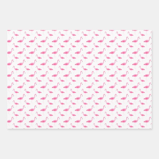 Waterverf Flamingo patroon Inpakpapier Vel (Voorkant 3)