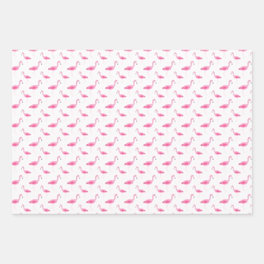 Waterverf Flamingo patroon Inpakpapier Vel (Voorkant)