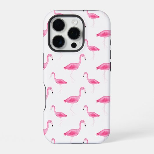 Waterverf Flamingo patroon iPhone Hoesje (Achterkant)
