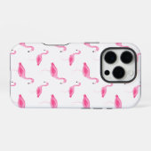 Waterverf Flamingo patroon iPhone Hoesje (Achterkant horizontaal)