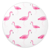 Waterverf Flamingo patroon Keramische Knop (Voorkant)