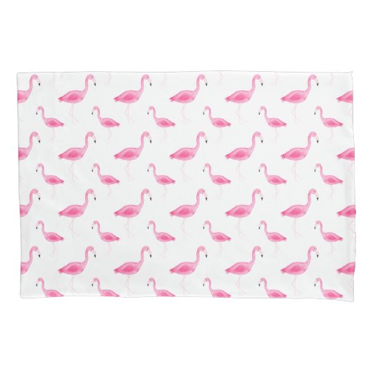 Waterverf Flamingo patroon Kussensloop (Voorkant)